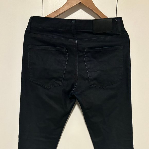 Raleigh Denim Slim Fit Raw Denim Button Fly Black Jeans Indigo Undertones 30 - Picture 4 of 10